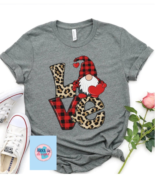 Leopard & Plaid Love Gnome