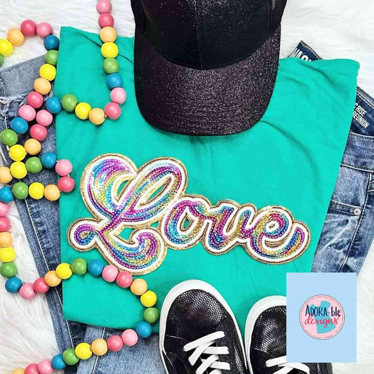 Love Sequin Patch