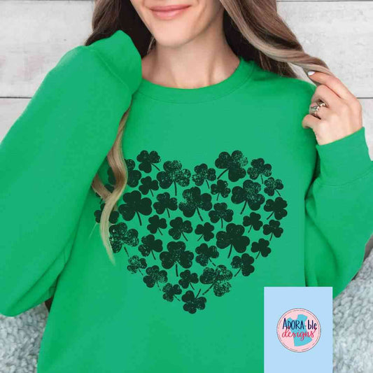 Green Shamrock Heart
