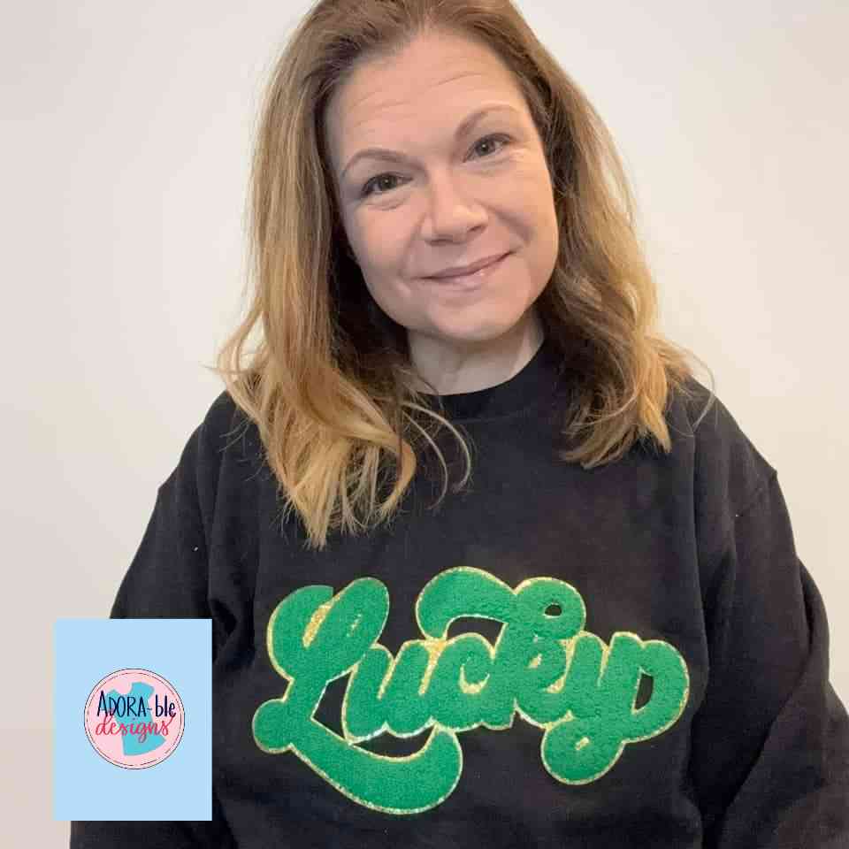 Green Chenille Lucky Patch