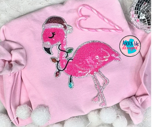 Christmas Flamingo Crewneck