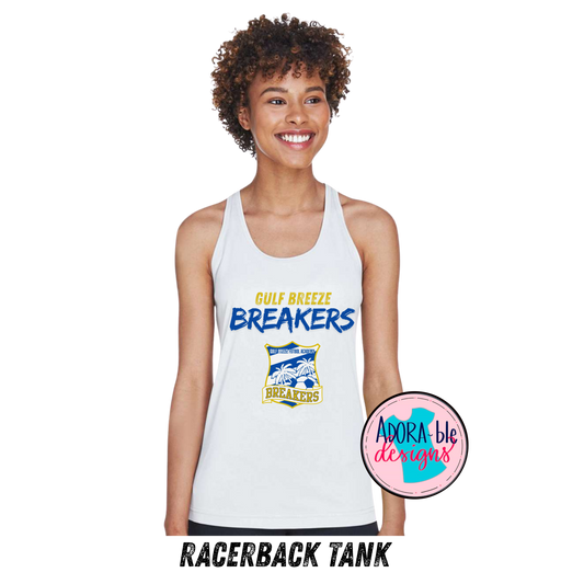 Gulf Breeze Breakers White Racerback Tank
