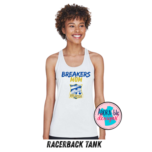 Breakers Mom White Racerback Tank