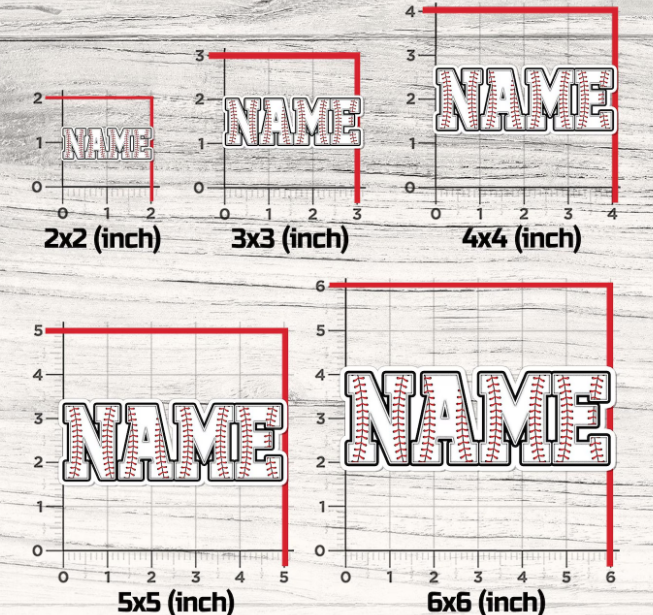 Custom Name Sticker Softball Font
