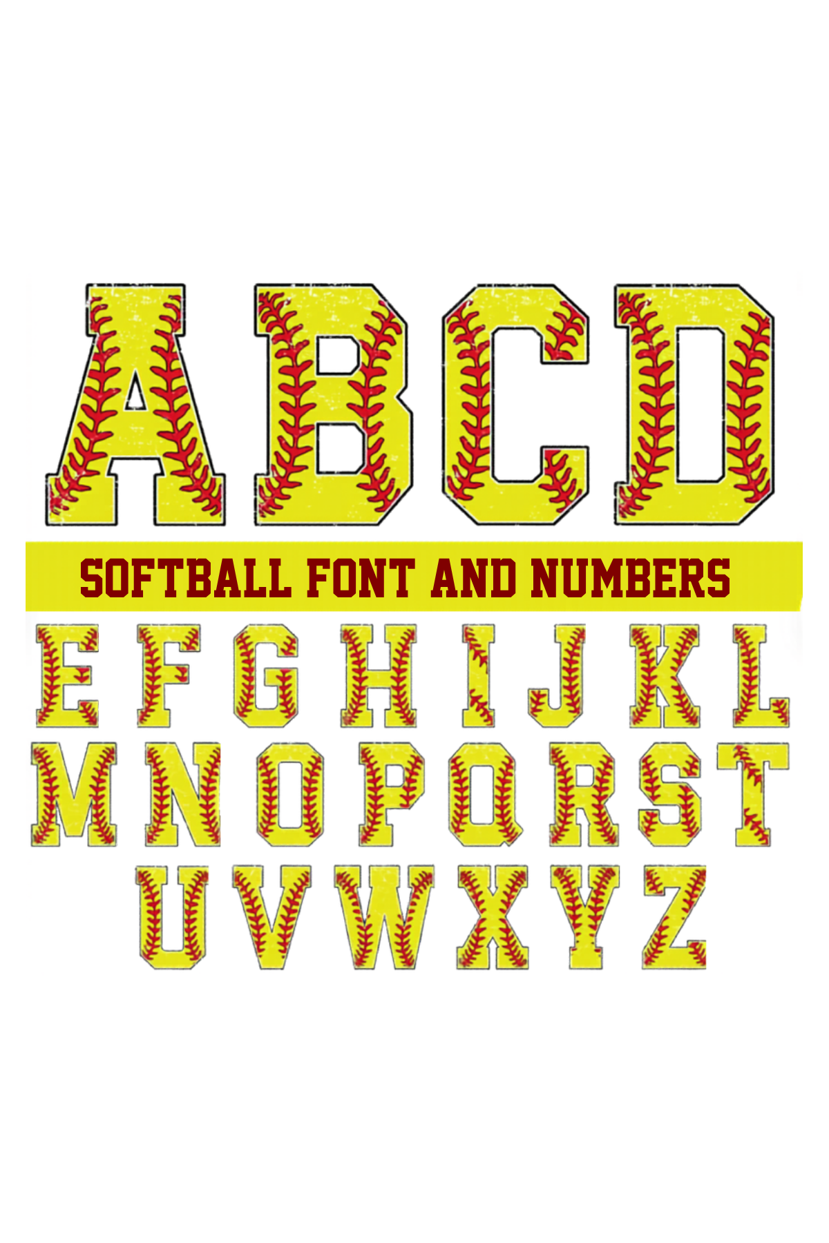 Custom Name Sticker Softball Font