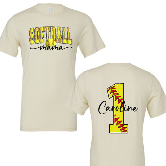 Custom Softball Mama T-shirt