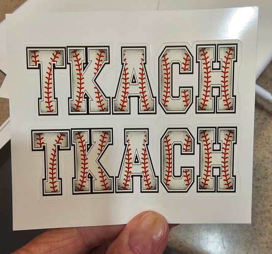 Custom Name Sticker Baseball Font